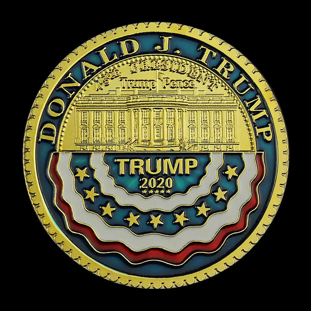 Президент США Дональд Трамп Коллекционная позолоченная монета сохраняет