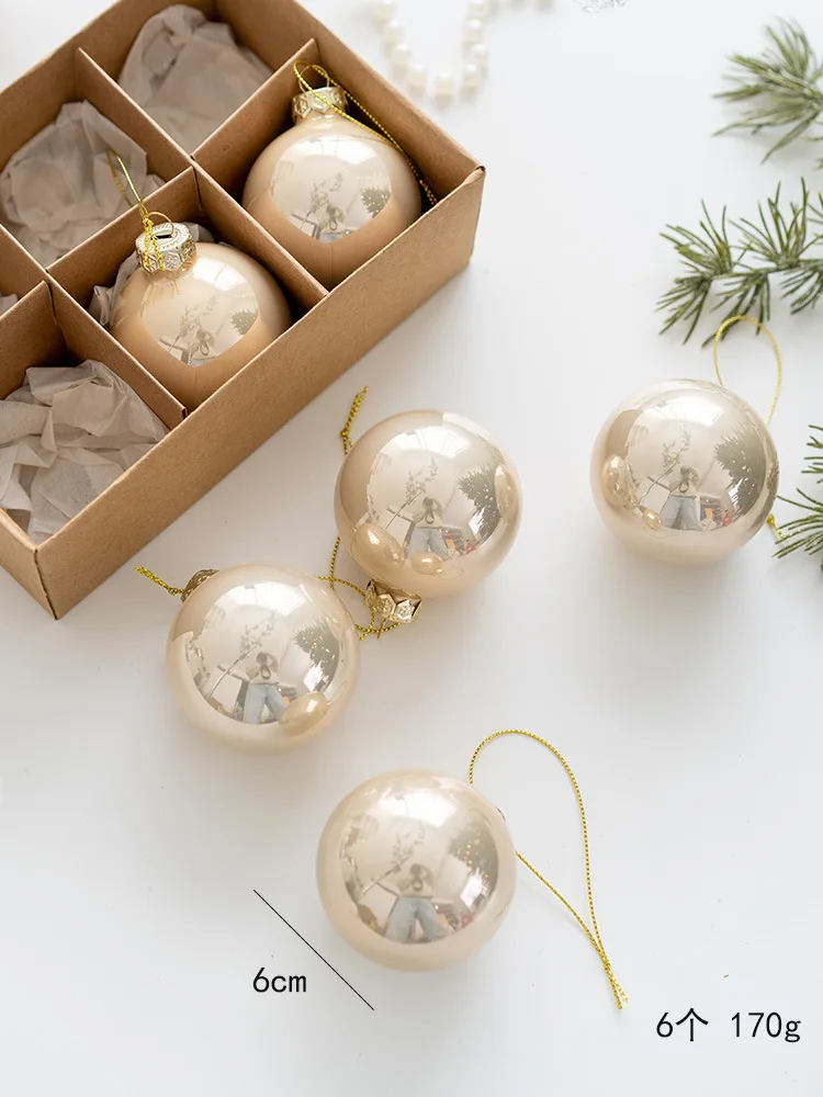 

Рождественские шары стеклянные 6 шт. красные белые