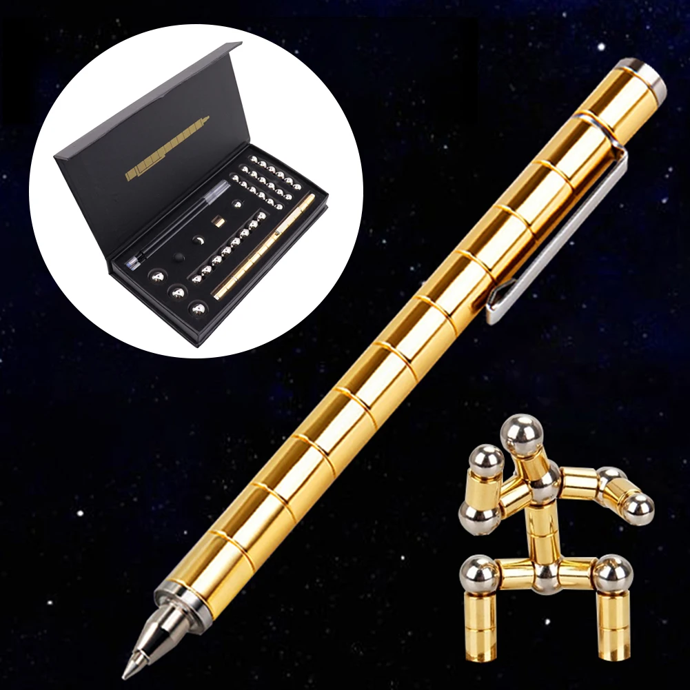 

Creative Metal Magnetic Pen Decompression Toy Gel Pen Stress Fidget Antistress Focus Touch Pen Office Writing Stationery Gifts