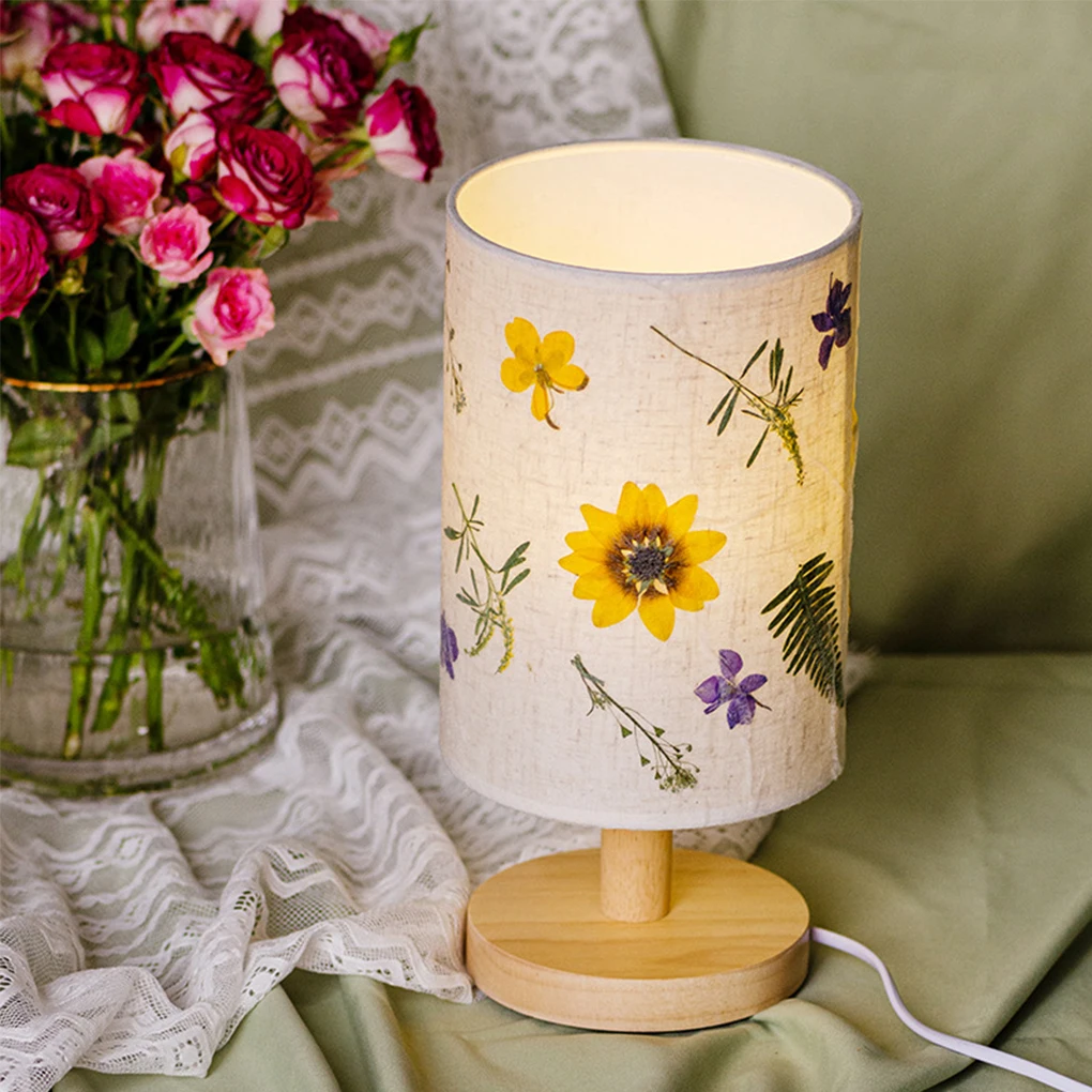 

Lamps Pressed Flowers Table Lamp Light Cozy Warm Home Nightstand Desk DIY Plants Household Items for Handmade Type 2