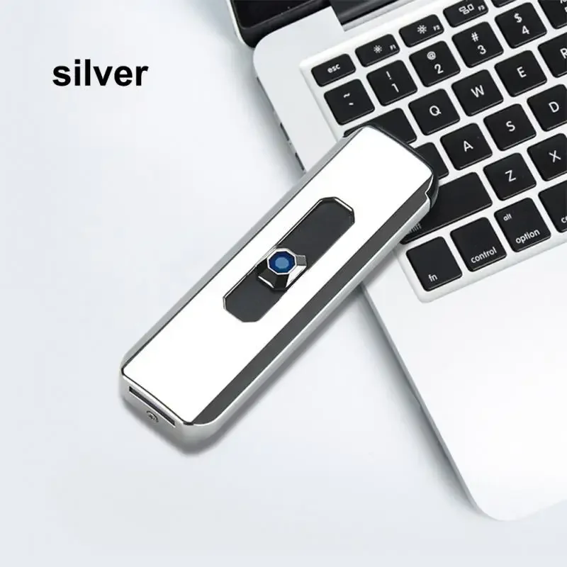 Двухсторонняя зарядная USB-зажигалка с кнопкой пуш-ап электронная ветрозащитная