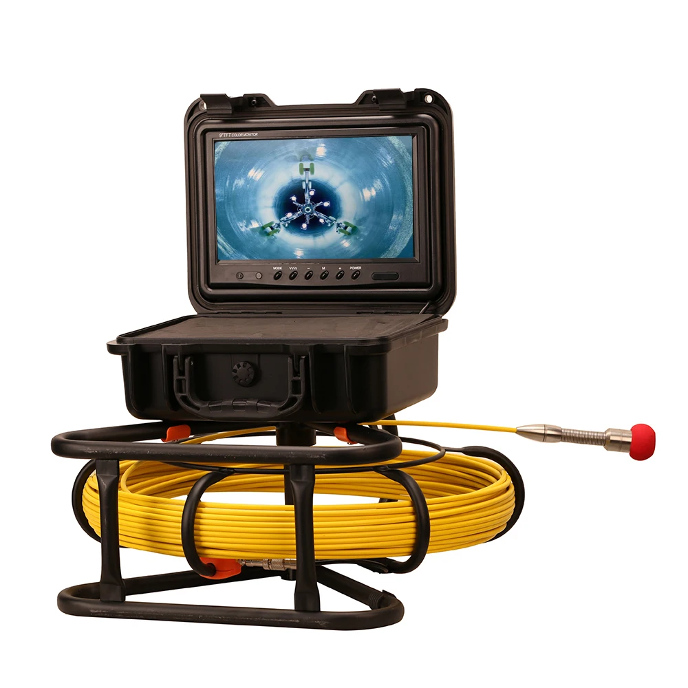 Цена AHD 1080P 512 Гц датчик-локатор, автоматическая самовыравнивающаяся труба, канализационная камера для обследования, 100 м, мягкий кабель, видео, ау...