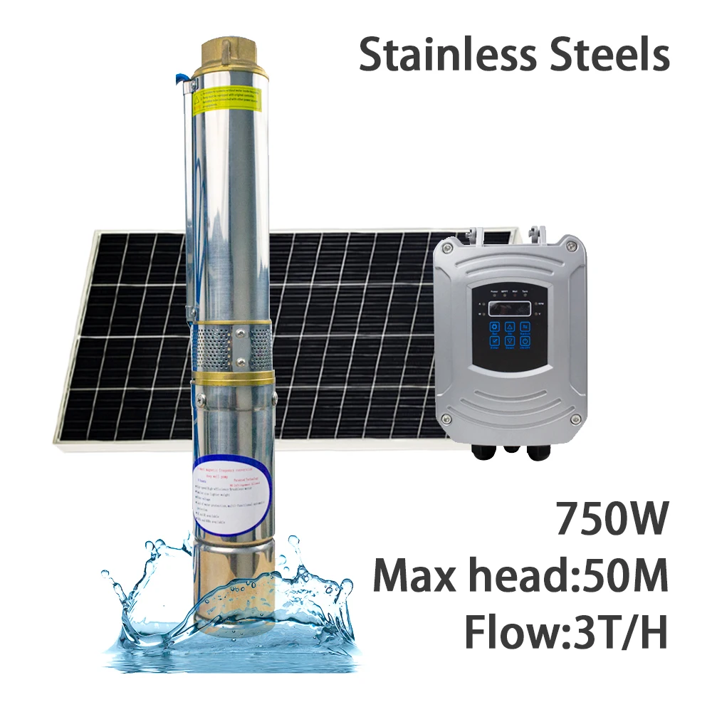 Высокоэффективный погружной насос из нержавеющей стали с контроллером 750 Вт 5 т/ч