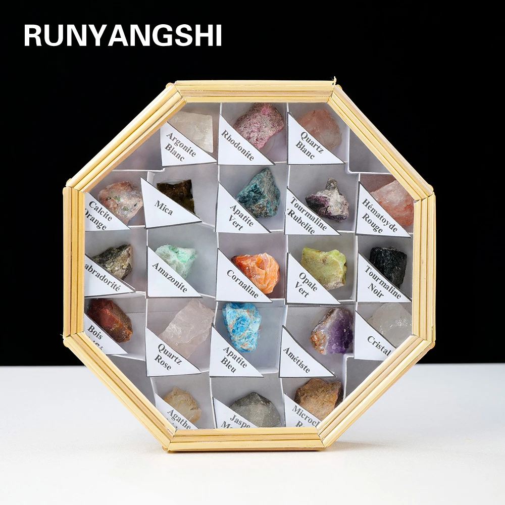 

Mineral Rock Crystals Gift Box Gemstone Healing Energy Stone Collection Irregular Shape Natural Stone Specimen