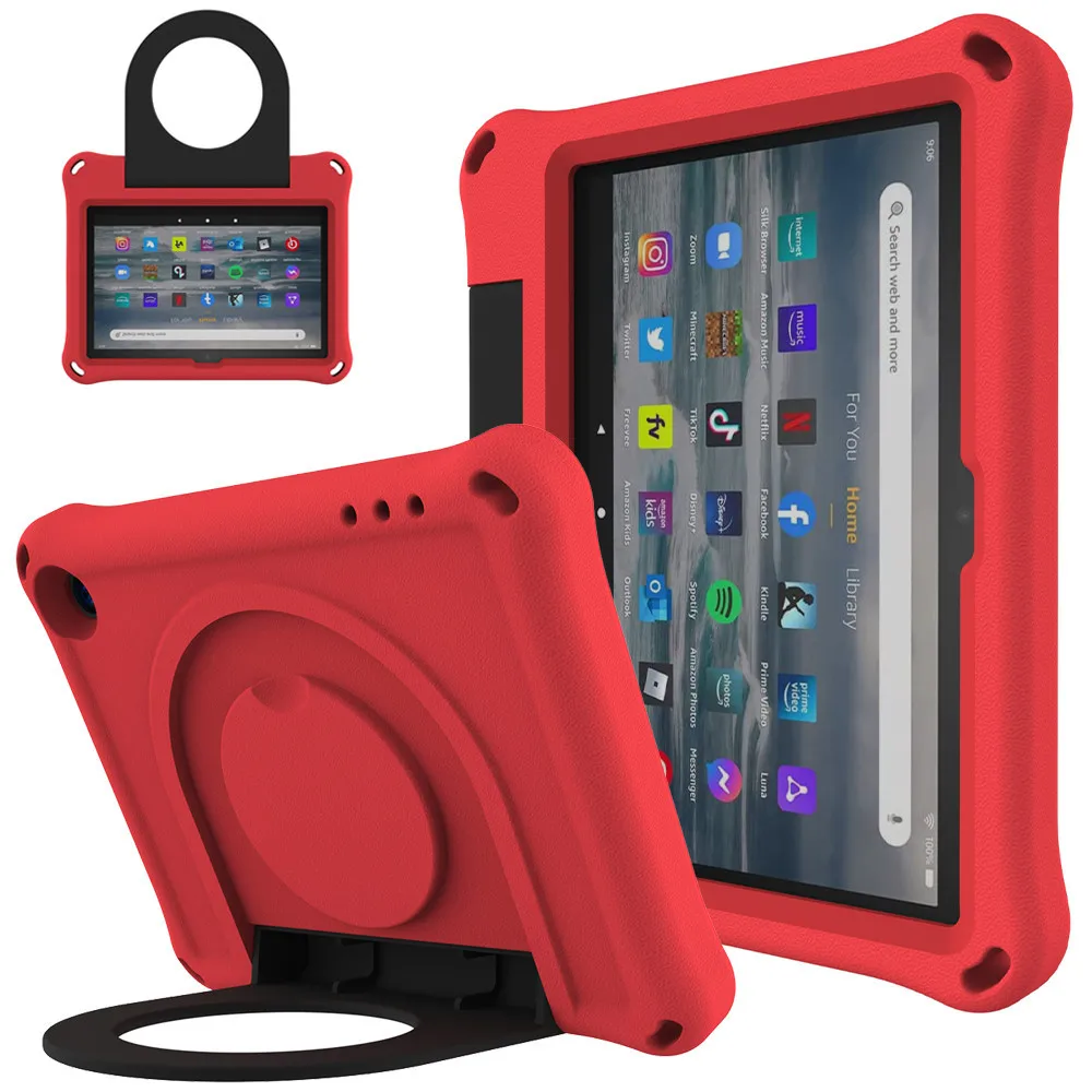 

Портативная ручка для планшета Kindle New Fire HD 7 2022, безопасная эва полноразмерная Противоударная Детская сумка, сверхпрочная армированная подс...