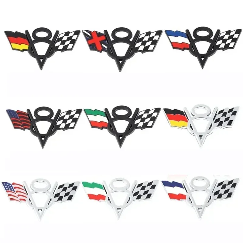10 3x6 1 см V8 Франция Америка Италия Германия национальный флаг металлический кузов