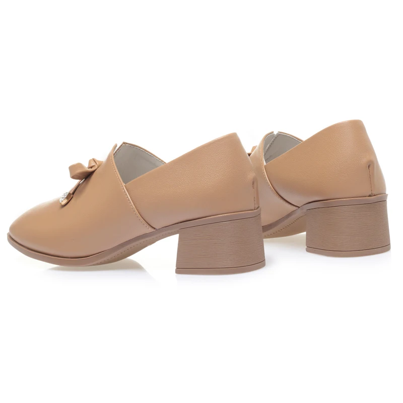 AIYUQI Dress Shoes Women Genuine Leather 2023 Fall New Thick Heel Large Size Women Casual Shoes Square Head Women Office Shoes