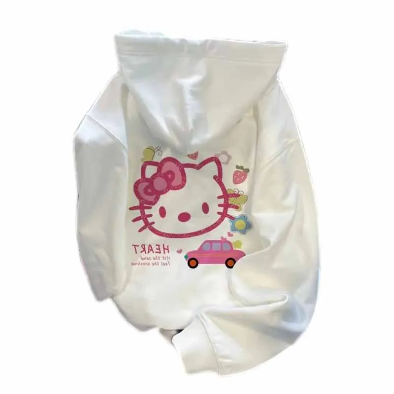 

Kawaii Hellokitty Print Cute Cartoon Niche Hooded Sweatshirt Versatile Fashionable Loose Sweatshirt