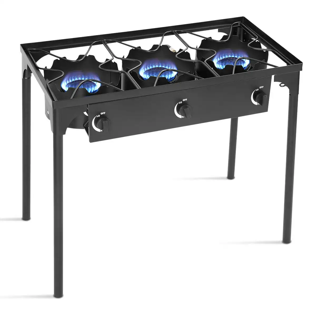 

Portable Propane 225,000-BTU 3 Burner Gas Cooker Outdoor Camp Stove BBQ