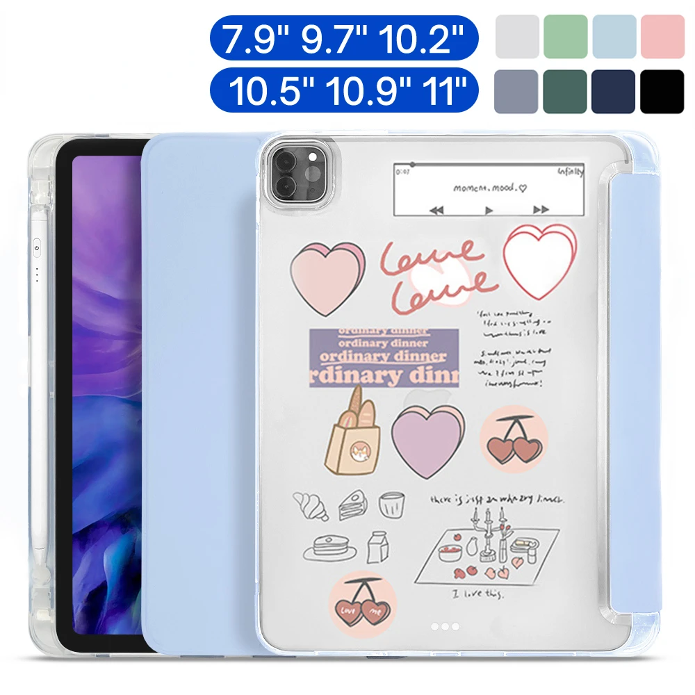 

Pour 2020 iPad Air 4 10.9 2019 2020 7/8/9th Couverture 2017 2018 iPad 9.7 5/6th Mini 5 6 Air 3 10.5 Pro 11 Étuis À Crayons
