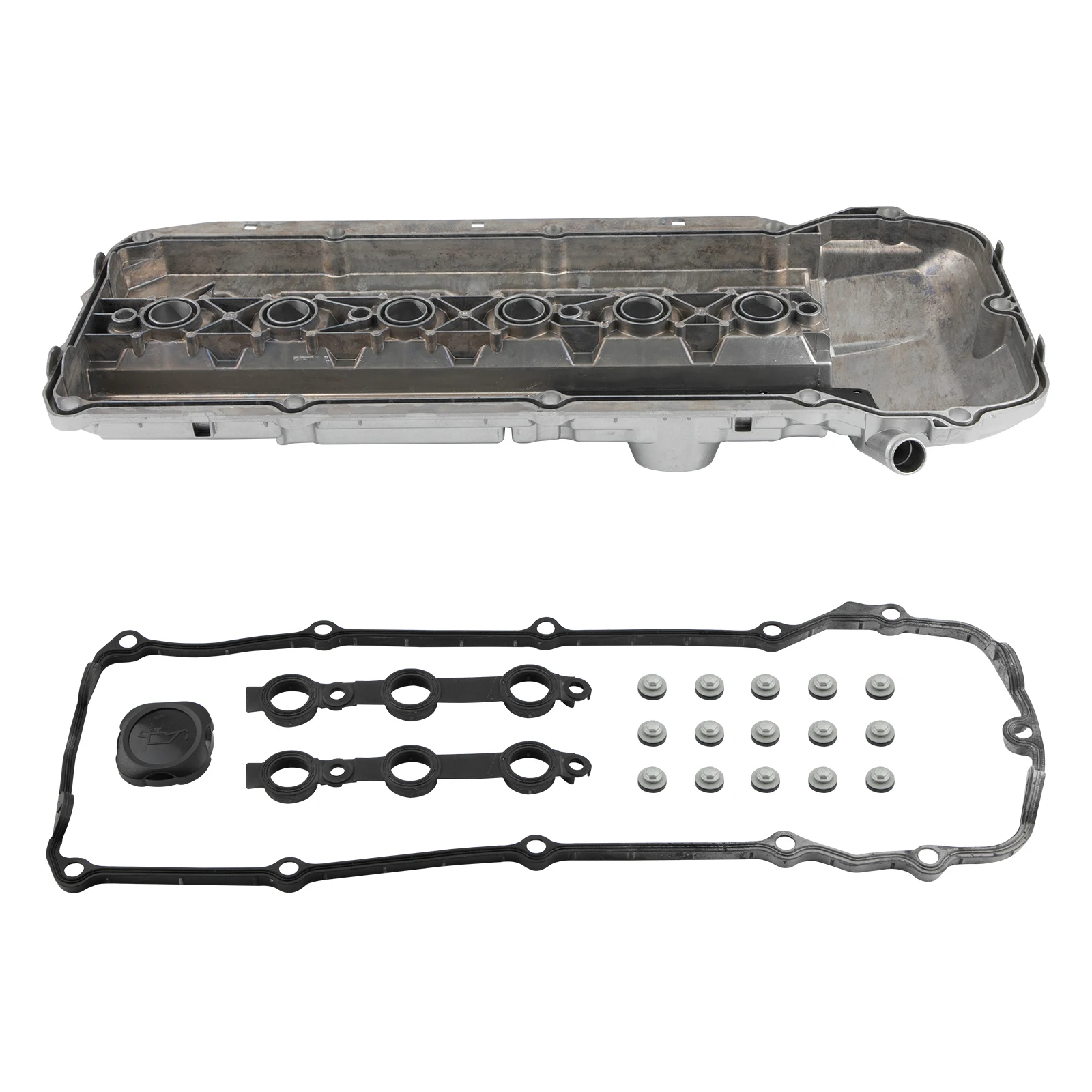

Aluminum Valve Cover w/ Gasket & Oil Cap for BMW 325i 330i 525i X3 X5 Z4 03-06 325Ci 325i 330i 525i X3 X5