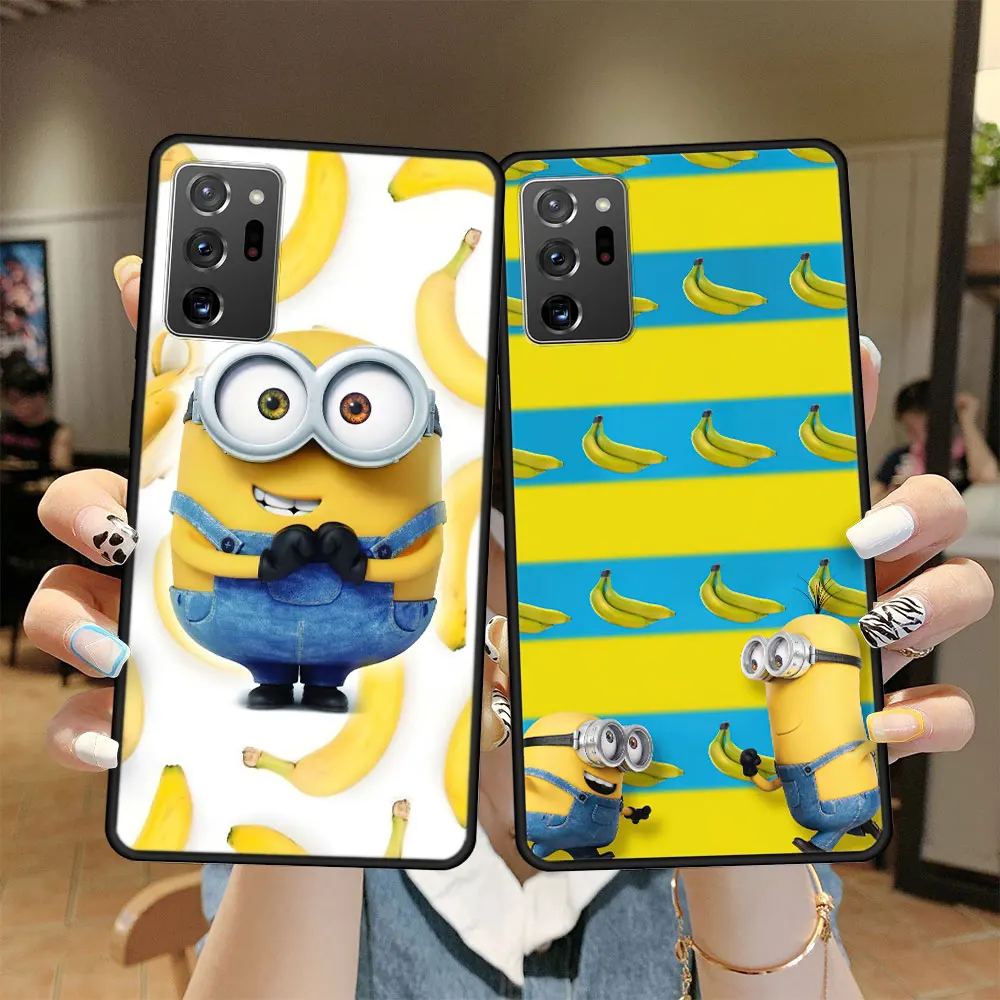 

Black Full Cell Case Coque for Samsung Galaxy Note 10 20 8 9 Plus Ultra 5G Note20 Note10 M21 M22 Despicable Me Minions Banana