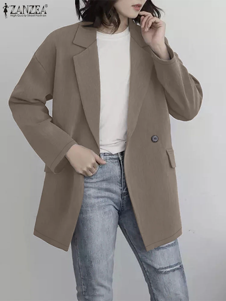 Женский модный Повседневный свободный Блейзер ZANZEA Осенний элегантный