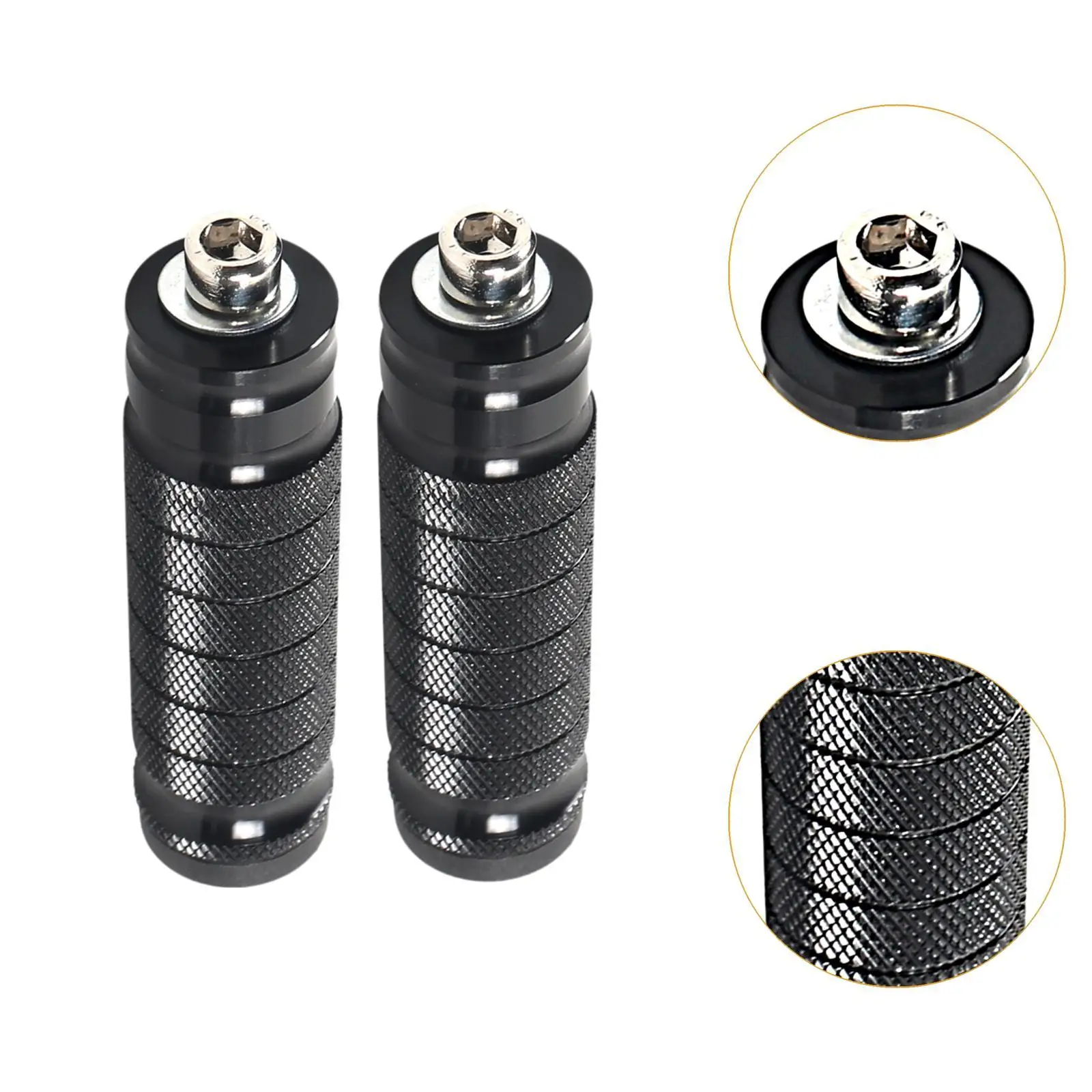 Универсальные подножки для мотоцикла 2 шт. педали черные легко устанавливаемый