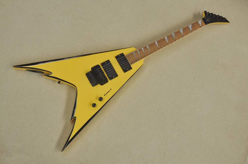 

Yellow Body 6 Strings Electric Guitar with Rosewood Fingerboard,Black Hardware,Provide customized services