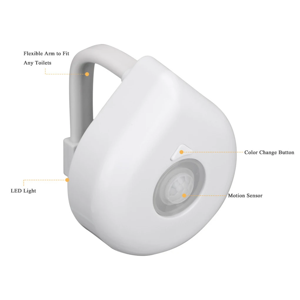 

16 Color LED Toilet Seat Sensor Light Smart Waterproof Lamp Convenient Toilets Lights Bathroom Hanging Wide Application