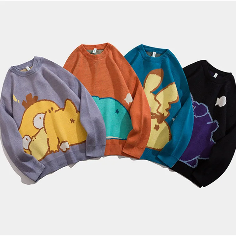

Kawaii Pokemon Anime Series Pikachu Cartoon Sweater Loose Casual Knitted Top Spring Autumn Winter Couple Sweater Holiday Gift