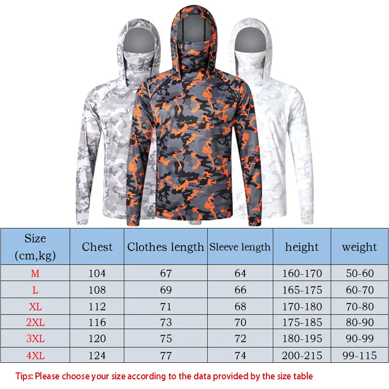 Камуфляжная рыболовная футболка с маской для лица летняя из вискозы длинным