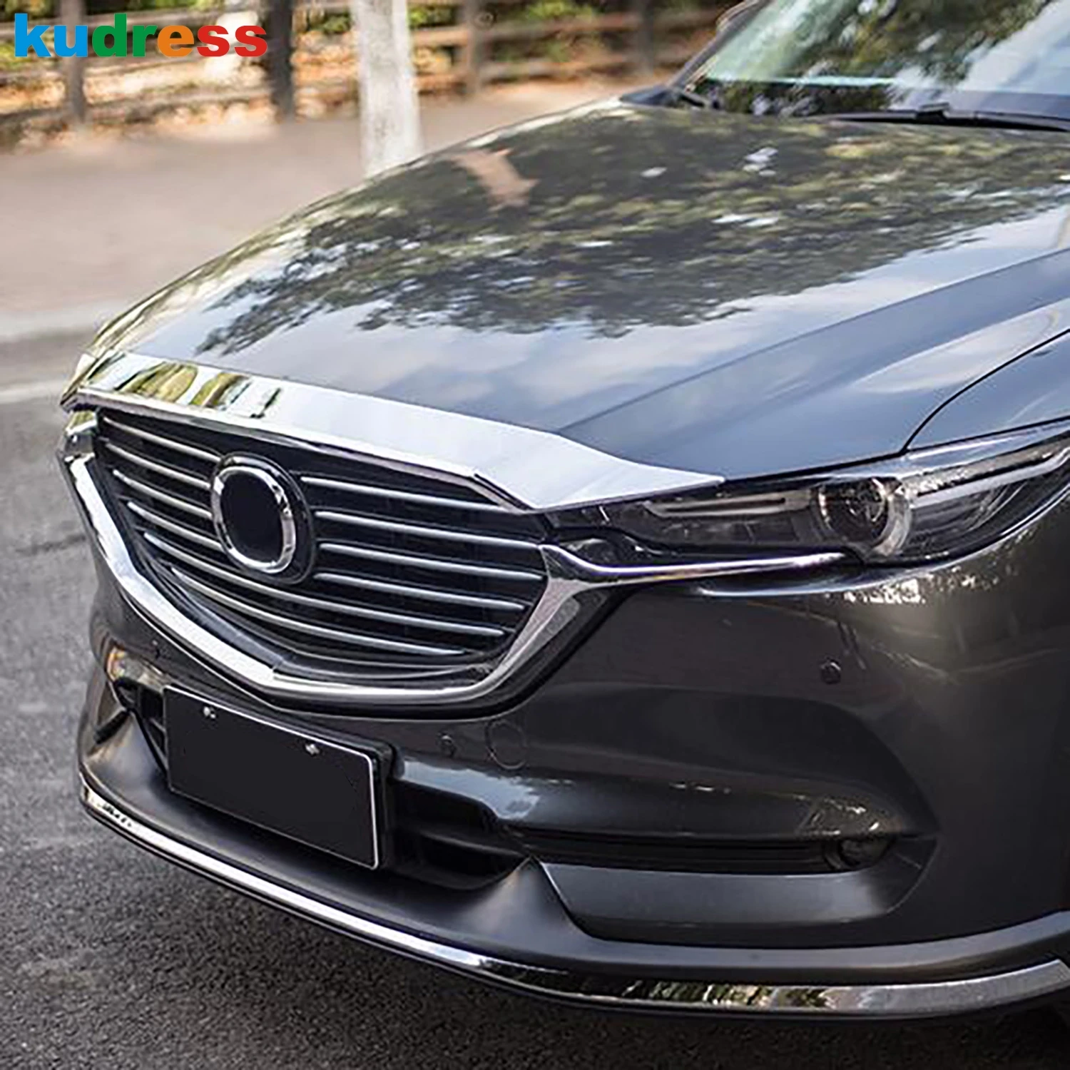 Для Mazda CX5 CX-5 KF CX8 CX-8 2017 2018 2019 2020 2021 2022 2023 2024 хромированная передняя крышка двигателя