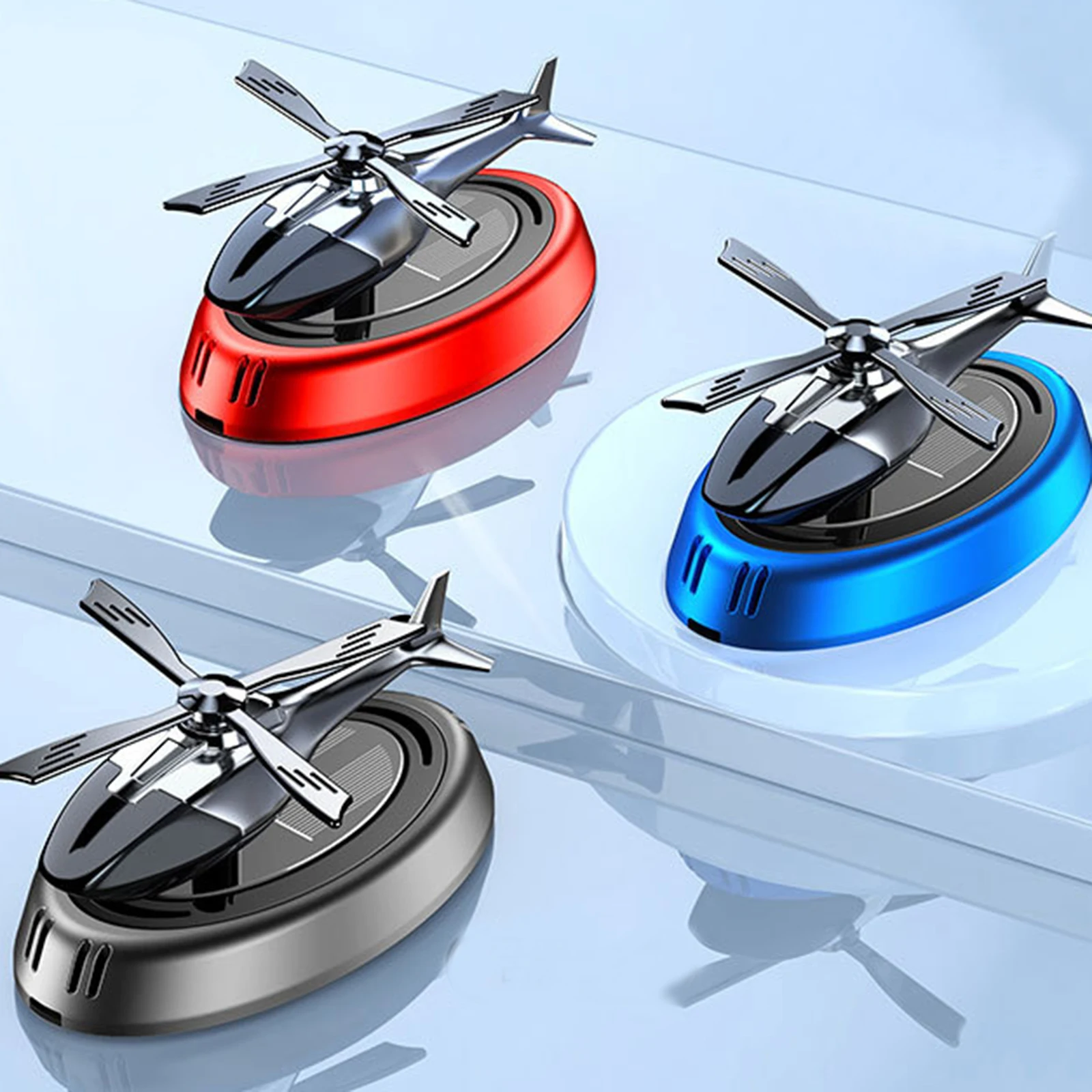 

Solar mute Gift Solar Autorotation Dual Frequency Mode Perfume Diffuser Decor Helicopter Car Air Freshener