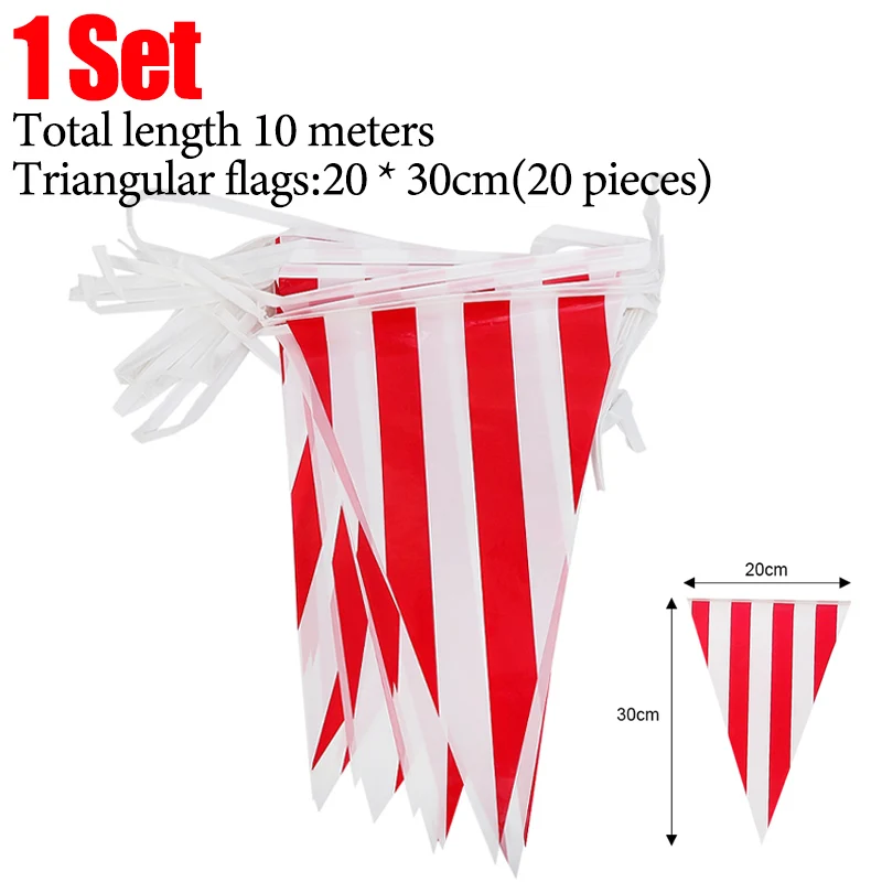Красные треугольные флаги для праздника 20 шт