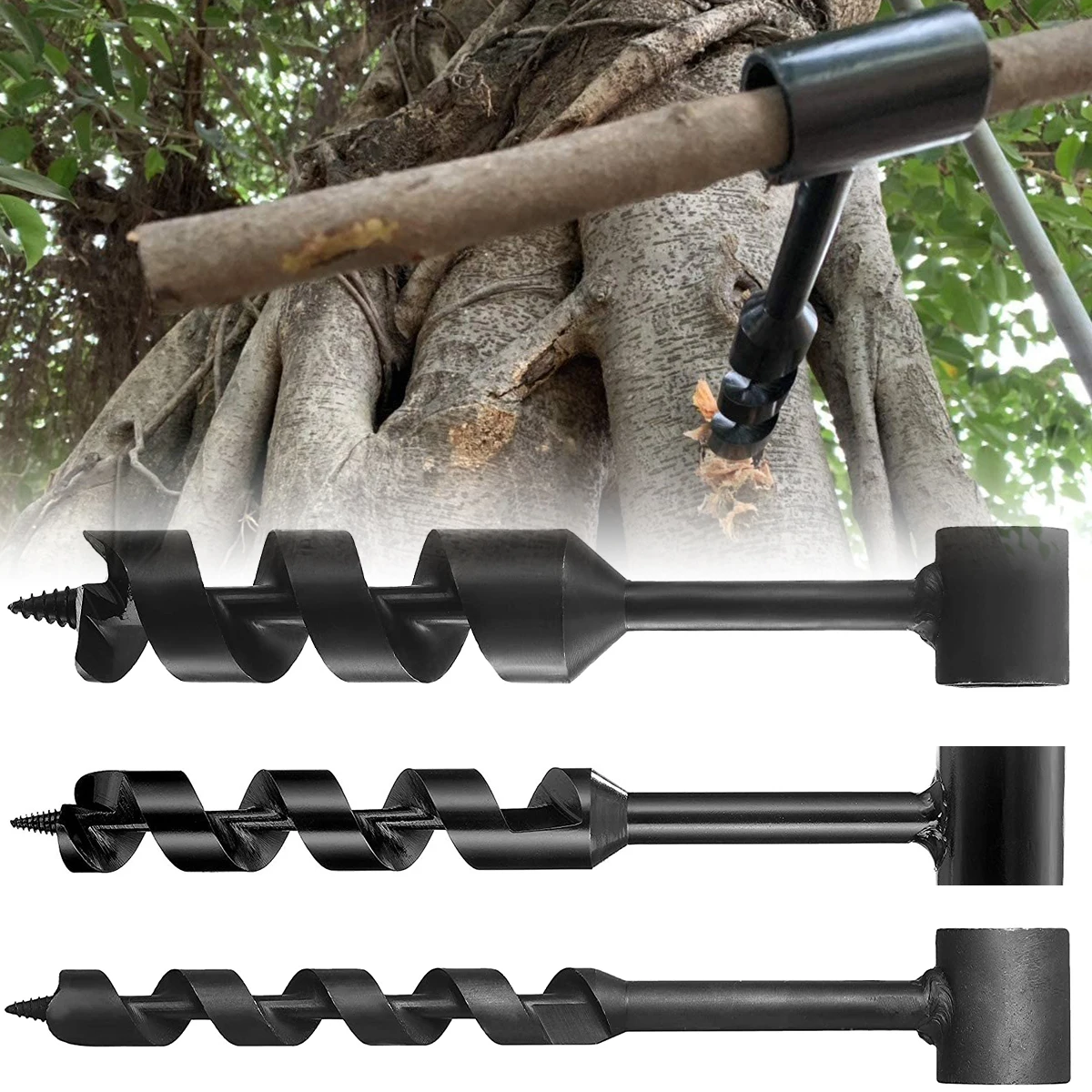

For Outdoor Camping Bushcraft Hand Drill Hand Auger Drill Bit Self-Tapping Survival Auger Hand Drill Eye Hole Auger Drill Bit