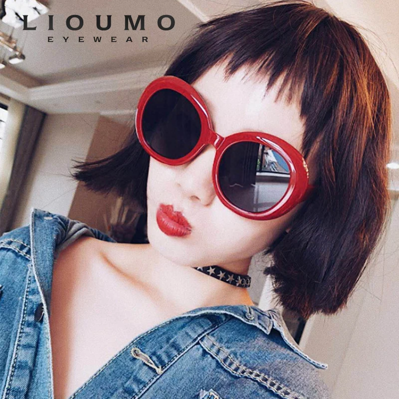 Овальные Солнцезащитные очки LIOUMO в стиле ретро для мужчин и женщин винтажные