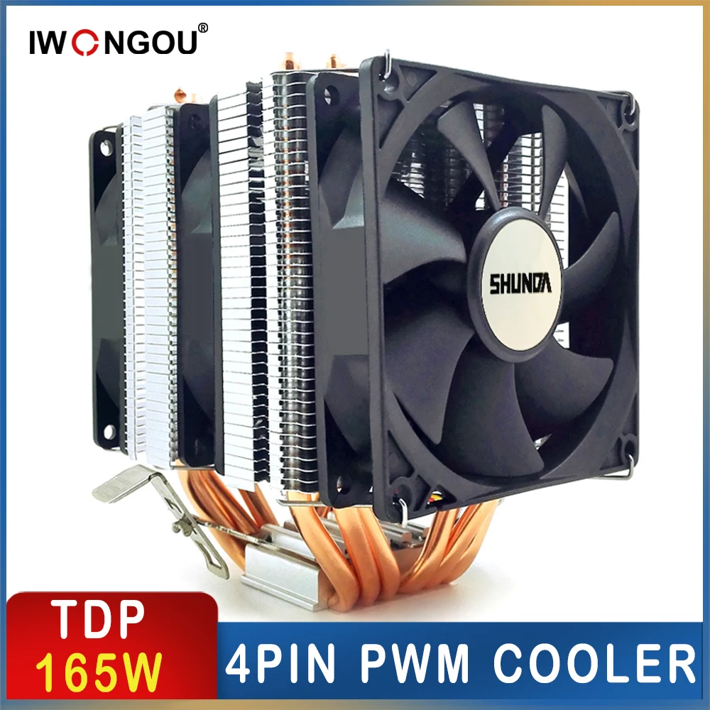 Air Cooler 6 Heatpipes Am4 Radiator IWONGOU Computer Ventilador Fan 3Pin/4Pin Cooling CPU For Intel Lga 2011/1700/1366/1200/AMD