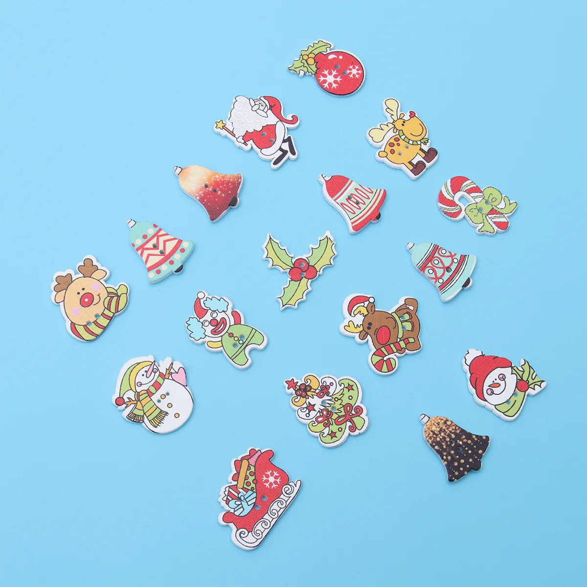 

50 Buttons Decorative Christmas 2 Holes Buttons DIY Buttons for Knitting Sewing Crafts