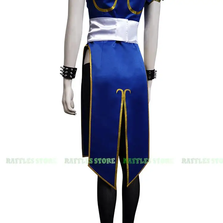 Женское платье для косплея Chun Li сексуальная женская юбка SF RolePlay голубая ChunLi