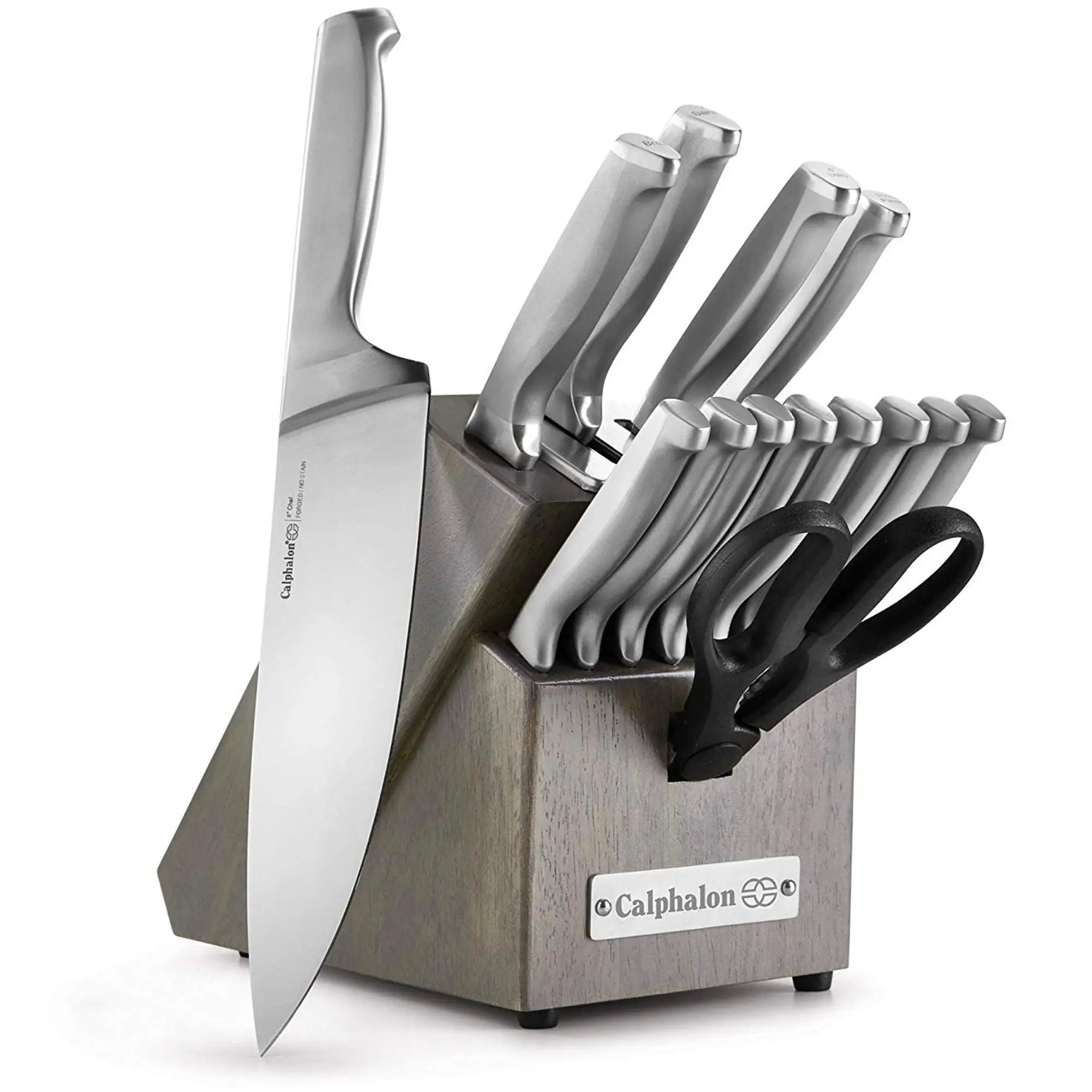 

Classic Self Sharpening Stainless Steel Cutlery Knife Block Set with SharpIN Technology, 15 Piece