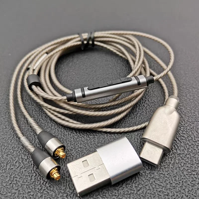 Кабель для наушников MMCX Type-C с серебряным покрытием, улучшенный, для XR Max11, с аудиодекодером, усилителем и микрофоном (art.: 3920da55c77ec) - 3920da55c77ec