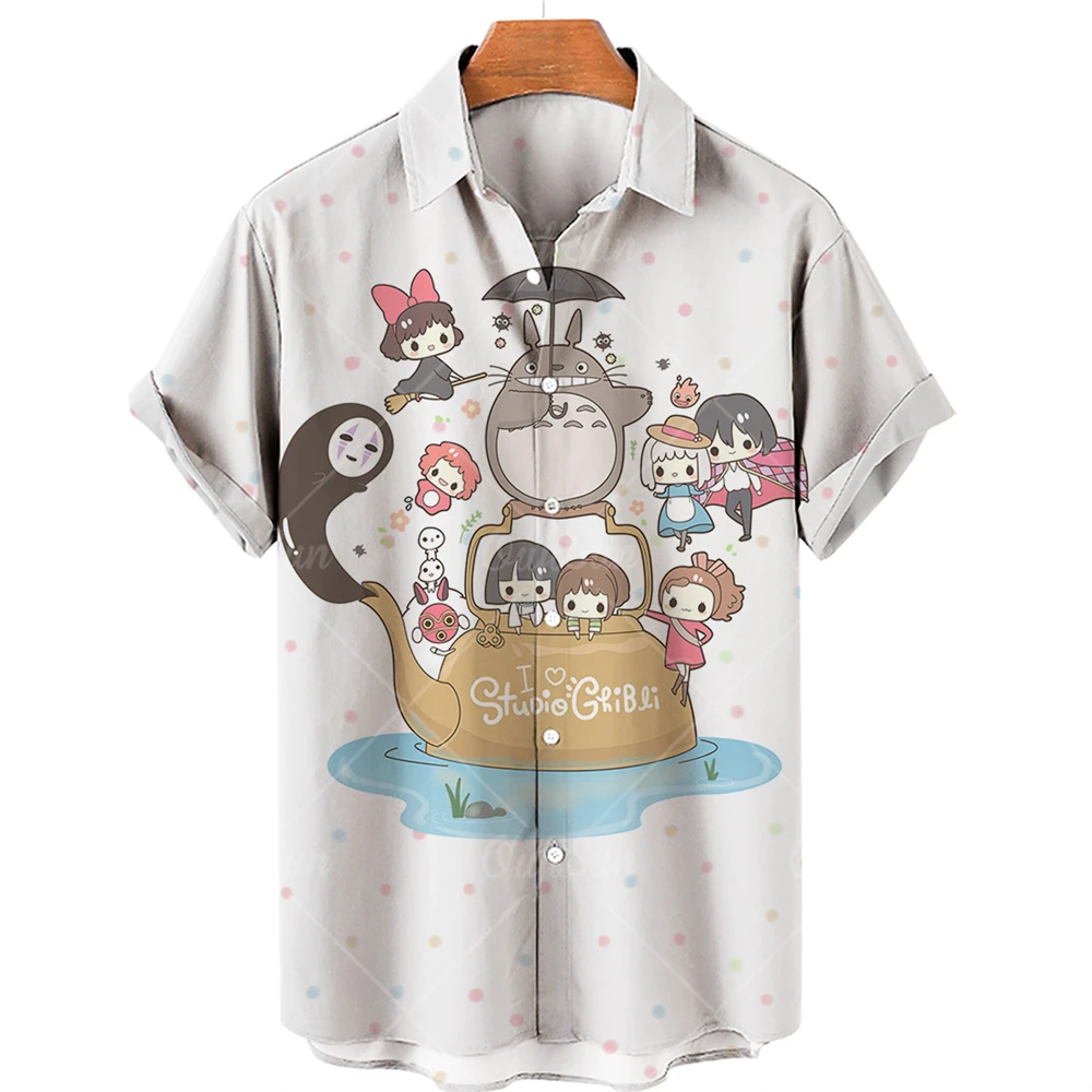 Men's Shirt Hayao Miyazaki Cartoon My Neighbor Totoro Faceless Unisex, Casual Fashion Printed Short Sleeve T-Shirt, Anime Top