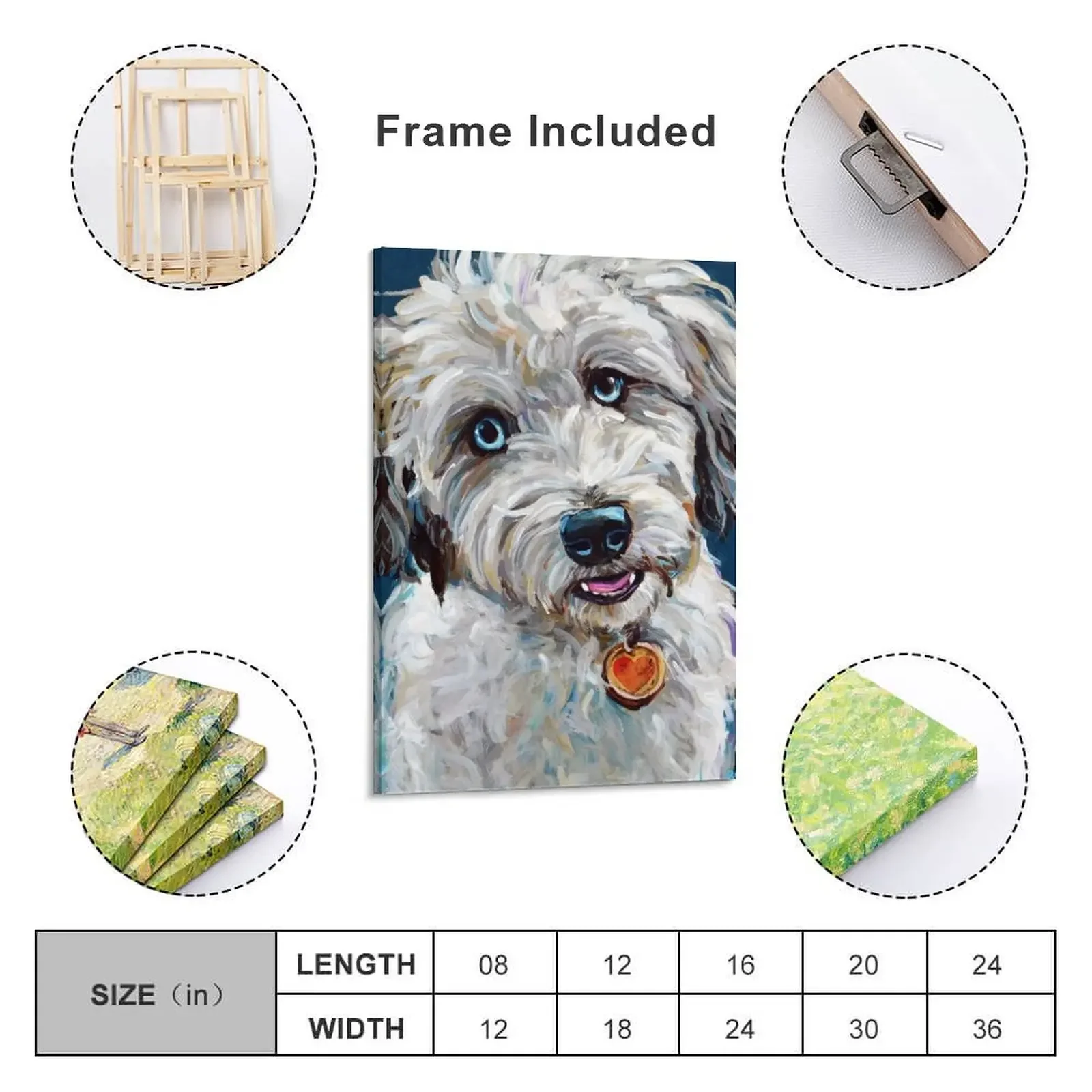 Симпатичные синие глаза Aussiedoodle холст картины украшения для комнаты декоративные