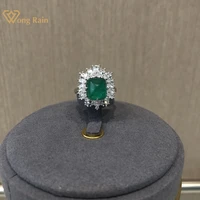 wong rain real 925 sterling silver sugar loaf cut vvs 810mm emerald created moissanite ring for women gift drop shipping