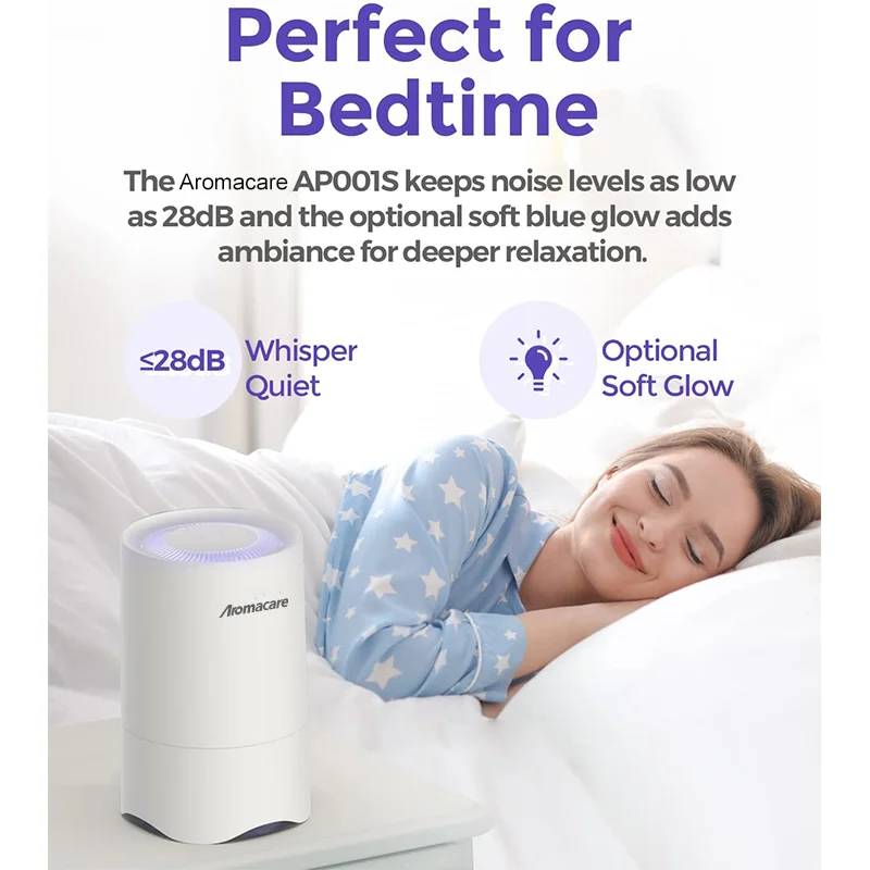 Маленький очиститель воздуха Aromacare для спальни персональный настольный