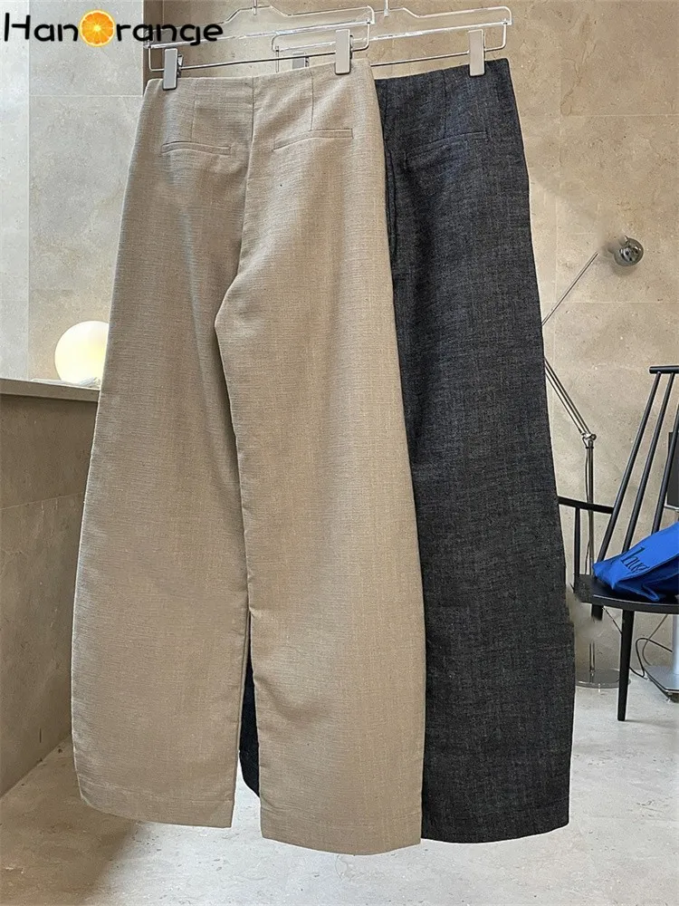 Женские льняные брюки с высокой талией