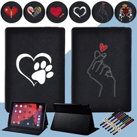 new ipad 2021 9th cases tablet case for apple ipad 7th 8th gen 10 2 air 3 pro 10 5 inch funda love pattern stand cover pen