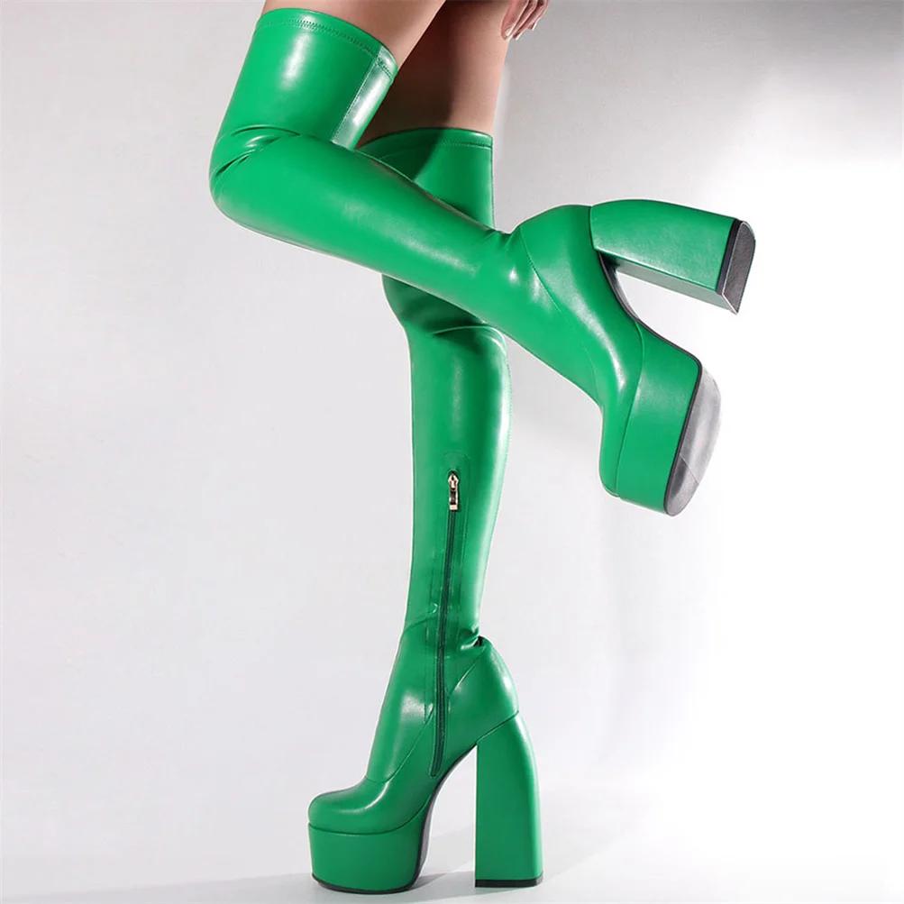 Over The Knee Boots For Women Platform High Boots Ladies Super Chunky Heel 2023 New Autumn Winter Fashion Sexy Party Woman Shoes