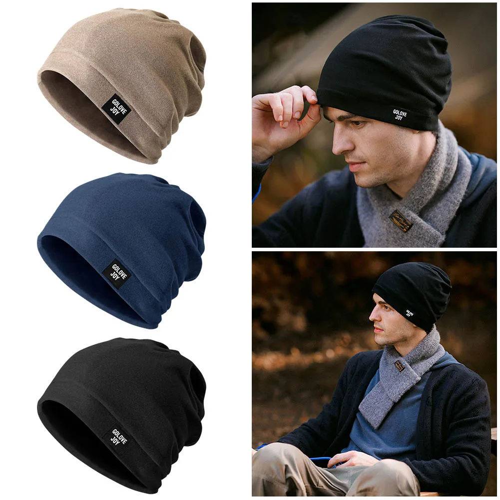 

Winter Hat For Men Outdoor Cycling Windproof And Warm Ear Protection Fleece Hat Crochet Beanie Hat Female Baggy Cap Cheap