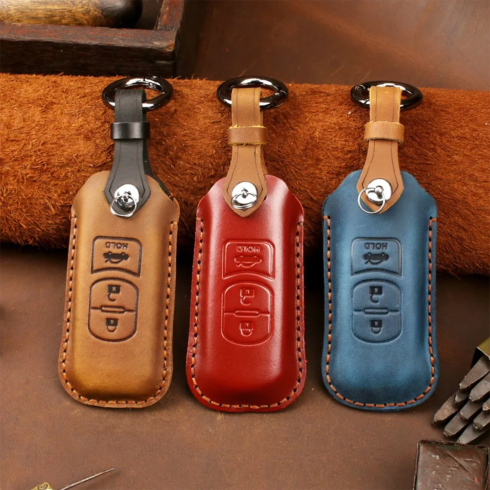 

Car Key Case Cover Leather Keychain Shell Auto Interior Accessories Key Bag For Mazda 2 3 6 Axela Atenza CX-5 CX5 CX-7 2014~2017