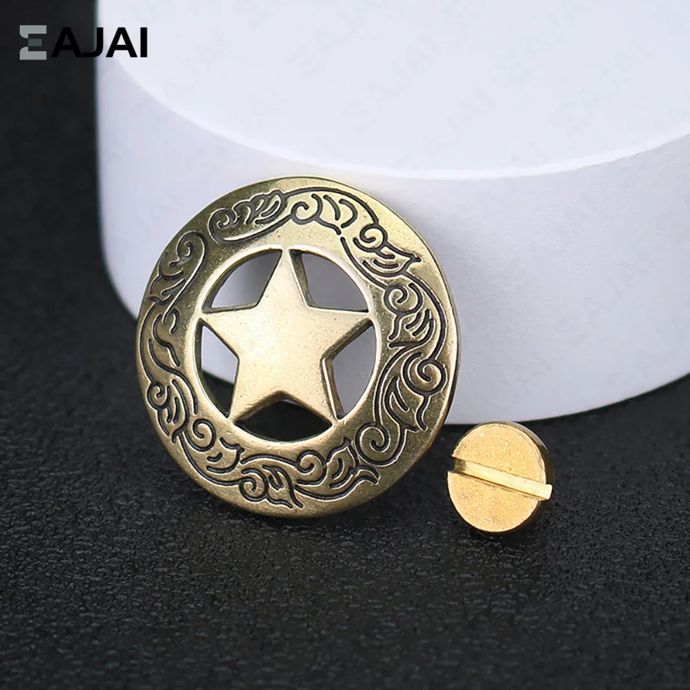 

5 Pcs Conchos Leather Craft Texas Star Saddle Western Rodeo Leather Tack Leathercraft Accessories DIY Decoration Accessories
