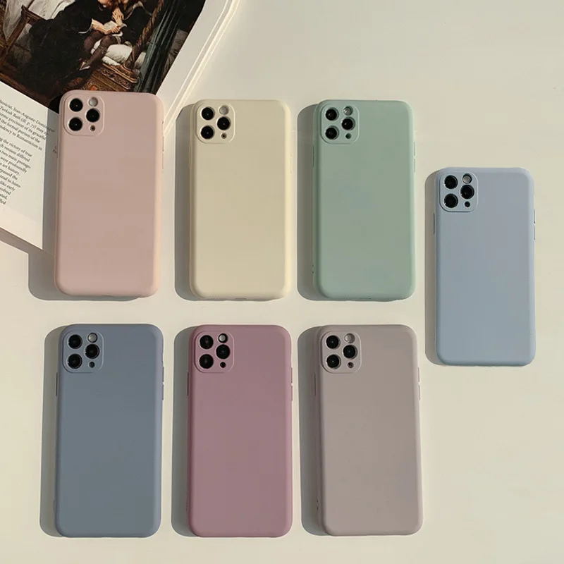 

Full Lens Protection Cover For iPhone 13 11 12 Pro Max Mini Cases Liquid Silicone Case For iPhone Xr X Xs Max 8 7 Plus 6s 6 Case
