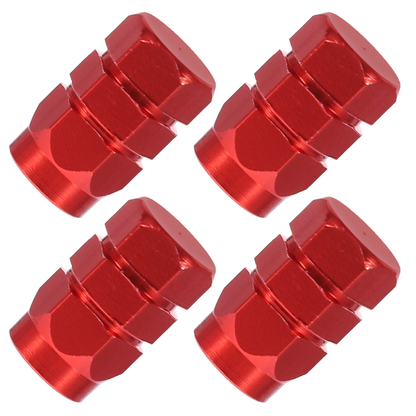 

4 Pcs Aluminum Alloy Car Tire Stem Caps Round Style Air Covers(Red)