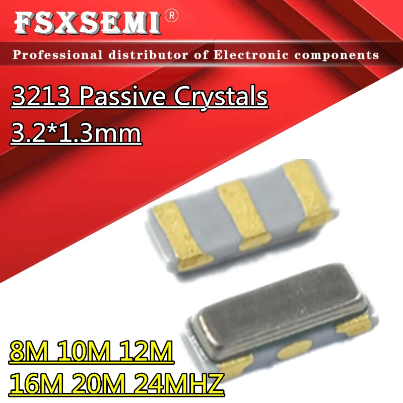 

10PCS 3213 3.2*1.3 Ceramic Crystal Oscillator 8Mhz 12Mhz 20Mhz 16MHZ 20MHZ 24MHZ 8.000MHZ 3Pin SMD Ceramic Resonators 12M 20M