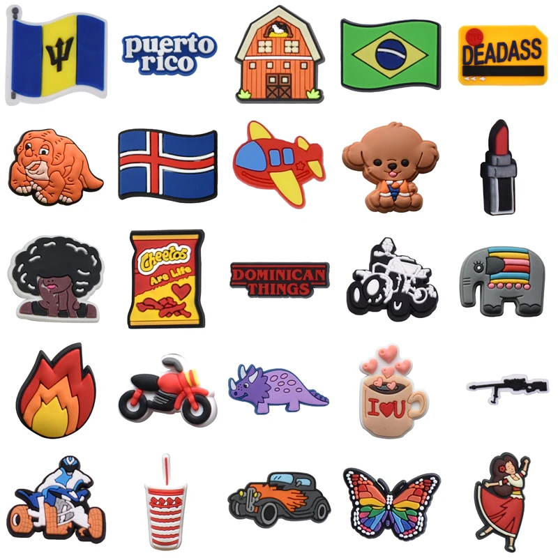 

Women Charm Packs Girl Shoes Accessories Set Jeans Kids Shoe Charms Boy Decorations for Crocs Men Para Pins Wholesale Bulk Gifts