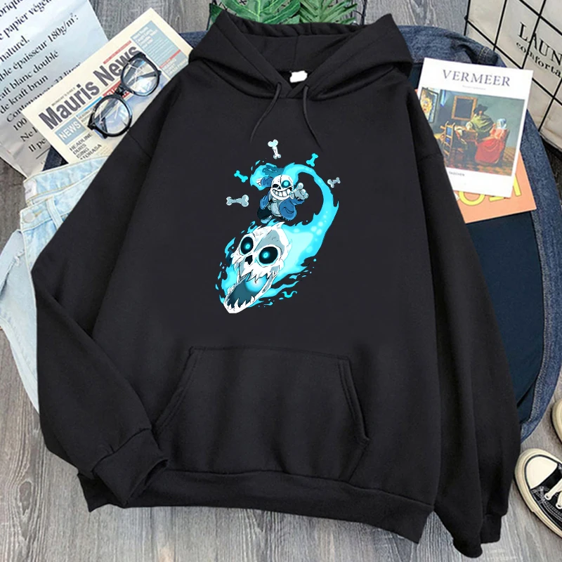 

Sans SKULL Cartoon Print Hoodies Hot Game Undertable Graphic Sweatshirts Mens Clothing Spring Fleece Male Hooded Pullovers Anime