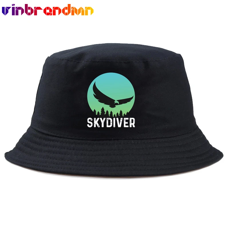 

Skydiving Eagle Bucket Hat Men Women Skydiver Perfect Gifts Panama Print Fisherman Hat Design Flat Visor Fisherman Hat Wholesale