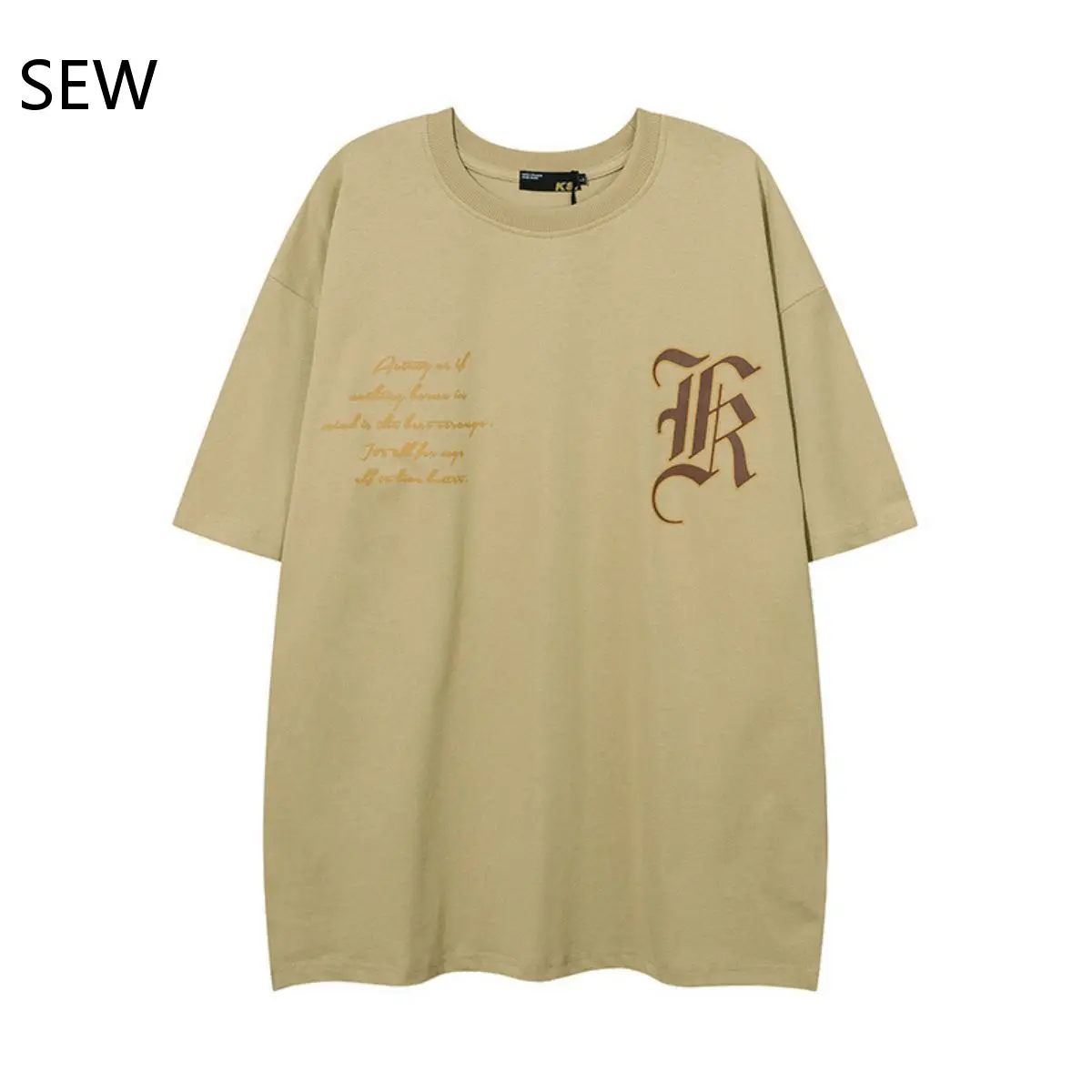 

Мужская хлопковая футболка с коротким рукавом, свободная Винтажная Футболка с принтом Креста в стиле High Street, новинка 2023