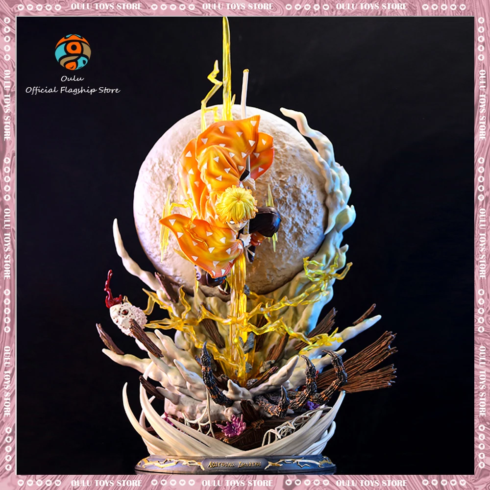 Фигурка аниме «рассекающий демонов», 51 см, Agatsuma Zenitsu Fgurine Kimetsu No Yaiba, фигурка из ПВХ, Коллекционная модель, игрушка